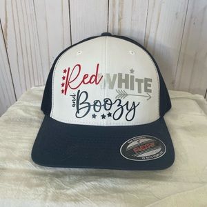Flex fit hat with vinyl graphic. One size